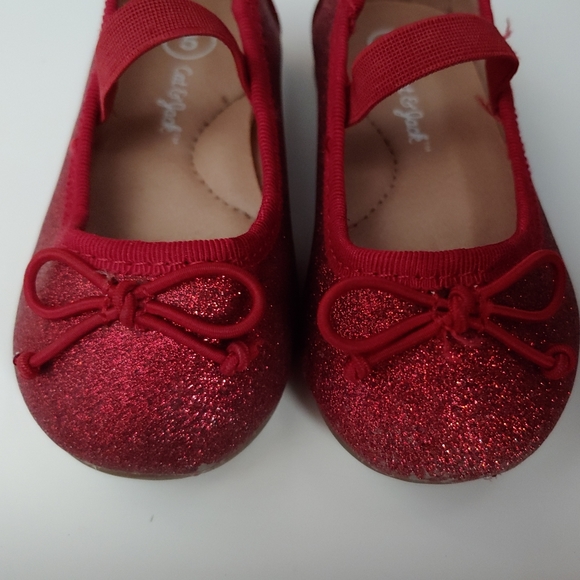 Red glitter flats, toddler 5 - Picture 5 of 11